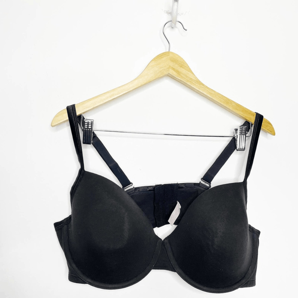 Cacique Smooth Lightly Lined Full Coverage Bra black satin womens womens 44dd